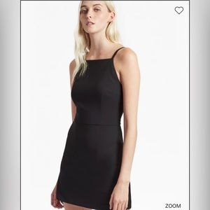 French Connection Whisper Light Square Neck Dress Black